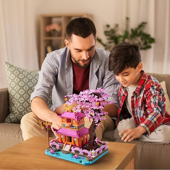 Architecture Dream Flower Building Block,Japan Sakura Tree House Construction Set,1810 PCS for Adults and Teens,Mirco Blocks Model Set,Creator Blocks,Mini DIY STEM Toys,Assembly Toys