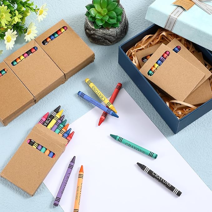 Crayons Bulk 8 Different Color Crayon Wrapped Wax Mini Boxes Bulk Party Favors Packs for Classroom Home Birthdays School Teachers(125 Packs)