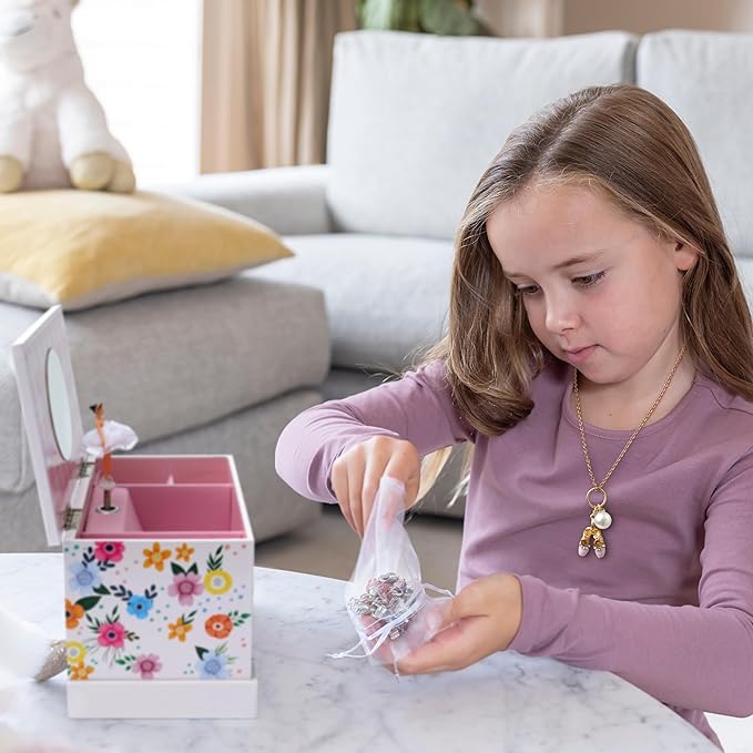 ABI + OLIE Ballerina Kids Jewelry Box for Girls - Little Girls Jewelry Box - Musical Jewelry Box for Girls 4-6 and 6-12- Music Boxes for Girls - Perfect Dance Recital & Birthday Gifts