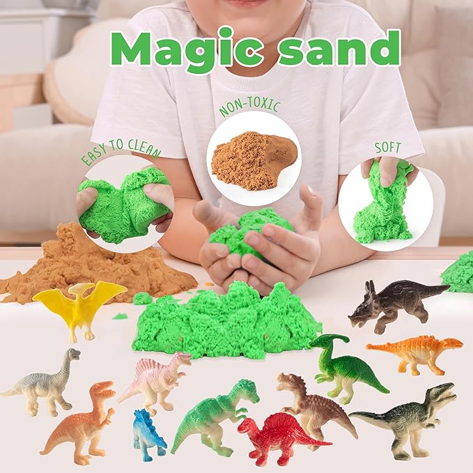 Dinosaur Gifts for Boys - Dinosaur Light-Up Terrarium Kit for Kids - Birthday Gift for Boys Ages 4 5 6 7 8-12 Year Old - DIY Dinosaur Toys for Boys - Arts and Crafts Kit for Kids