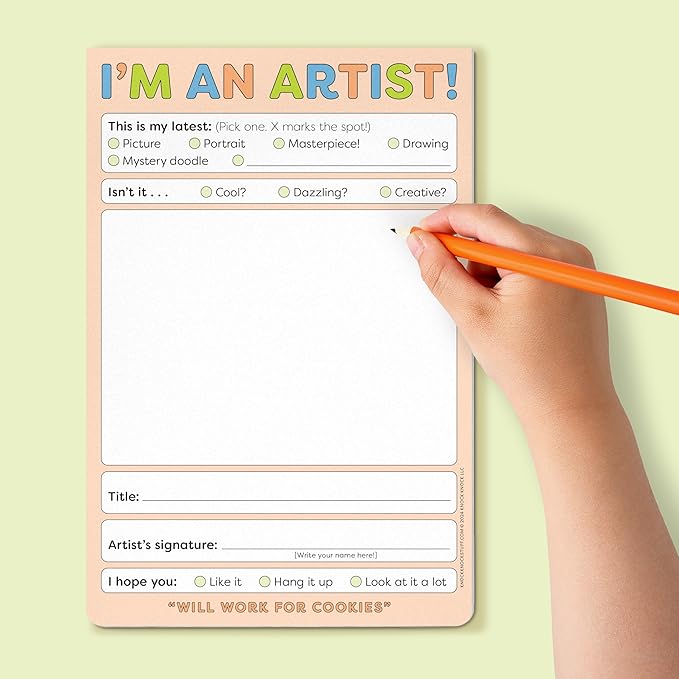 Knock Knock Kids I’m an Artist! Playtime Pad: Kids Activity Pad, 40 Sheets Plus Full-Color Sticker Sheet, 6 x 9-Inches