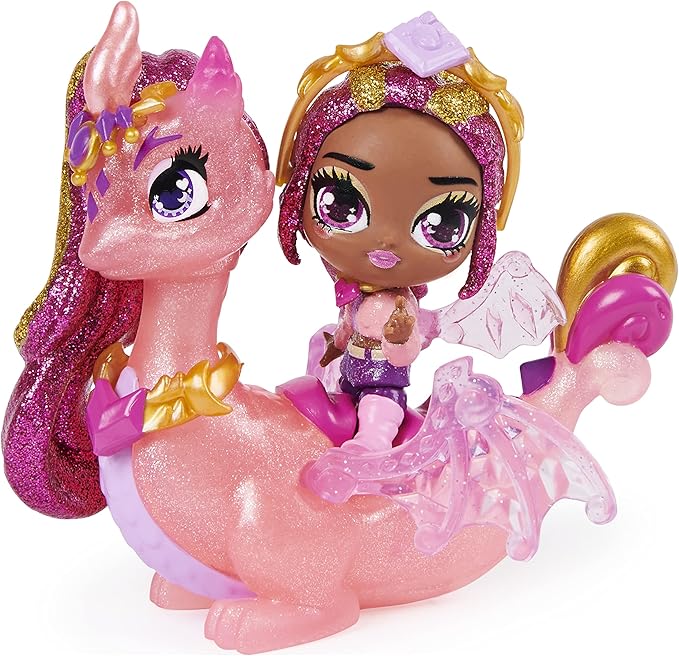 Hatchimals Pixies Riders, Crystal Charlotte Pixie and Draggle Glider Set with Mystery Feature