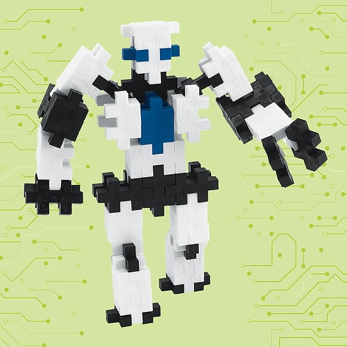 Plus Plus 3D Puzzle Stem Figure Building Block Kit, Science Toy for Kids, 70 Interlocking Pieces - Robot Mini Maker Tube