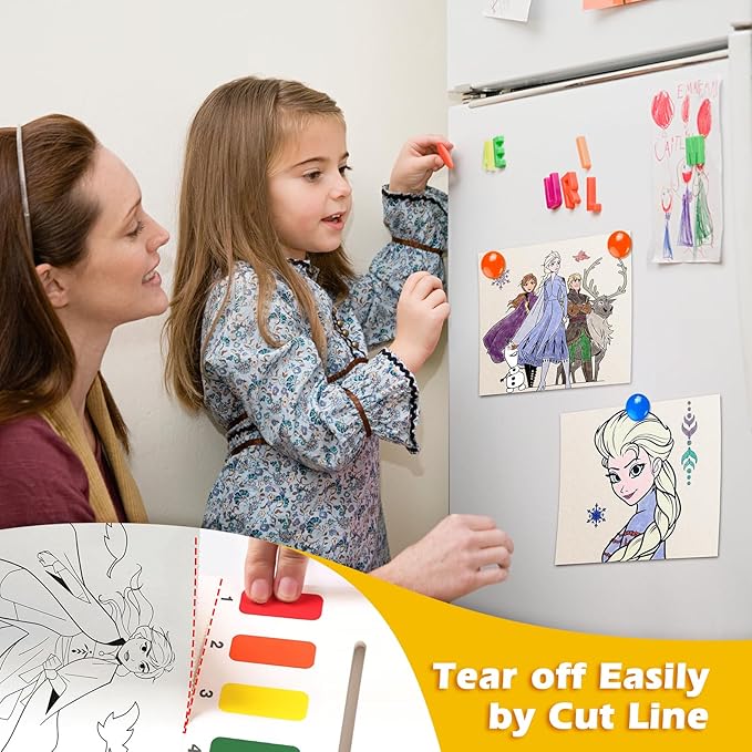 Paint with Water Books for Kids, Water Color Painting Books Kit for Kids Ages 4 5 6 7 8, Cute Cartoon Water Coloring Paint Set Art Craft Gift for Drawing with 2 Brushes