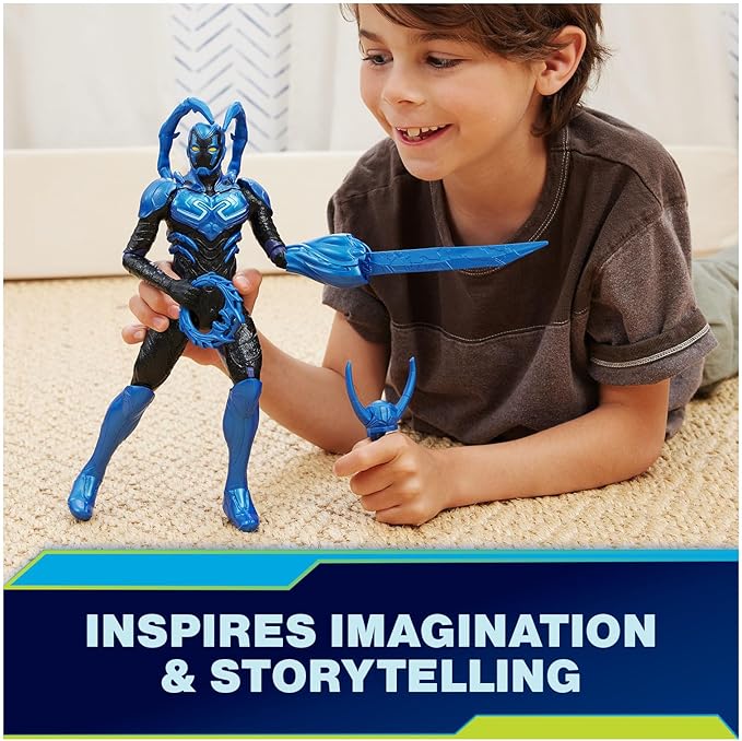 DC Comics, Battle-Mode Blue Beetle Action Figure, 12-inch, Lights & Sounds, Easy to Pose, Movie Superhero Kids Toys for Boys & Girls, Ages 4+ (Pack of 4)