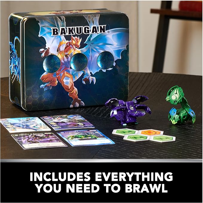 Bakugan Legends, Baku-tin, Gargonoid X Webam (Exclusive, Mystery Core, 2 Gate Cards, 4 Baku-Cores, Collectible Action Figures, Ages 6 and Up