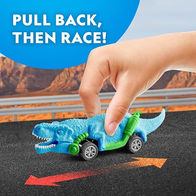 National Geographic Pull Back Dinosaur Race Cars Craft Kit - Paint 3 Dinosaur Racecars with 6 Paint Colors, Dinosaur Toys for Kids, Kids Painting Kit, Dinosaur Cars, Arts & Crafts for Kids