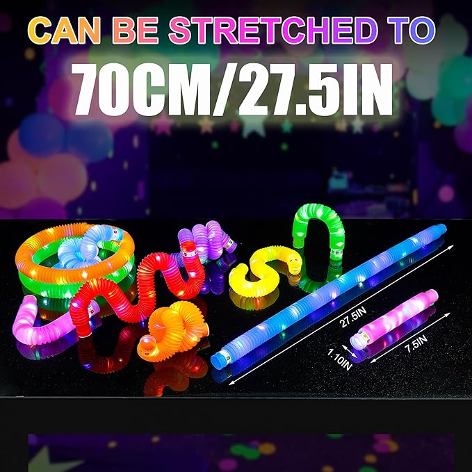 8 PCS Glow Sticks, Glow in The Dark Party Supplies, Light Up Party Favors, Glow Bracelets Necklaces, Neon Party Decorations, Valentine's Day Birthday Wedding Decorations