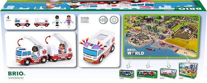 BRIO World – 36035 Rescue Ambulance | Train Set Accessory for Kids Aged 3 Years Up