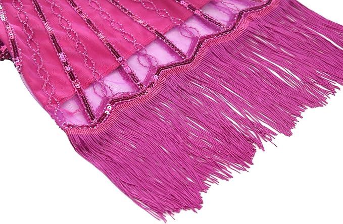 1920's Sequins Flapper Dress Children's Day Gift Party Halloween Costumes for Girls Accessories Set