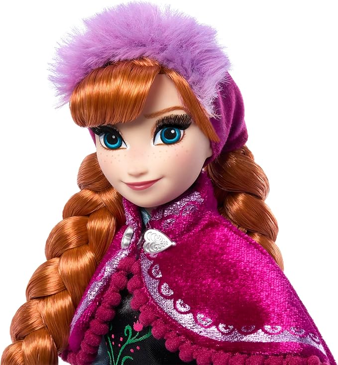 Mattel Disney Frozen Anna & Elsa Doll Set, 2 Disney Princess Collector Fashion Dolls Celebrating Disney 100 Years of Wonder, Inspired by the Movie