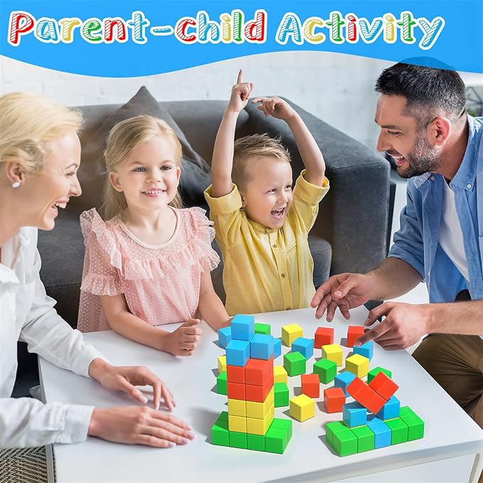 Magnetic Blocks, 56 Pieces 1.34 inch Large Magnetic Building Blocks, 3D Magnetic Cubes for Toddlers, Preschool Educational Construction Kit, Sensory Montessori Toys Kids Blocks for Boys Girls