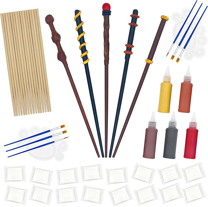 Magic Wizard Wand Making Kit DIY Craft Set for Kids Adult Birthday Party Gift Make Your Own Wands 45-Piece