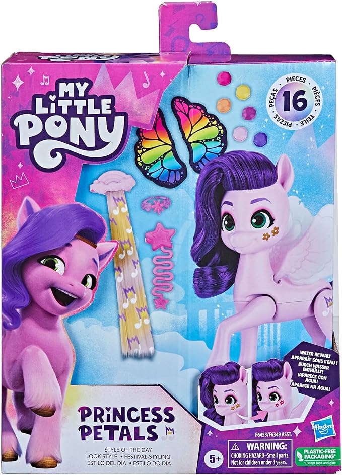 My Little Pony Toys Princess Pipp Petals Style of The Day, 5-Inch Hair Styling Dolls, Toys for 5 Year Old Girls and Boys