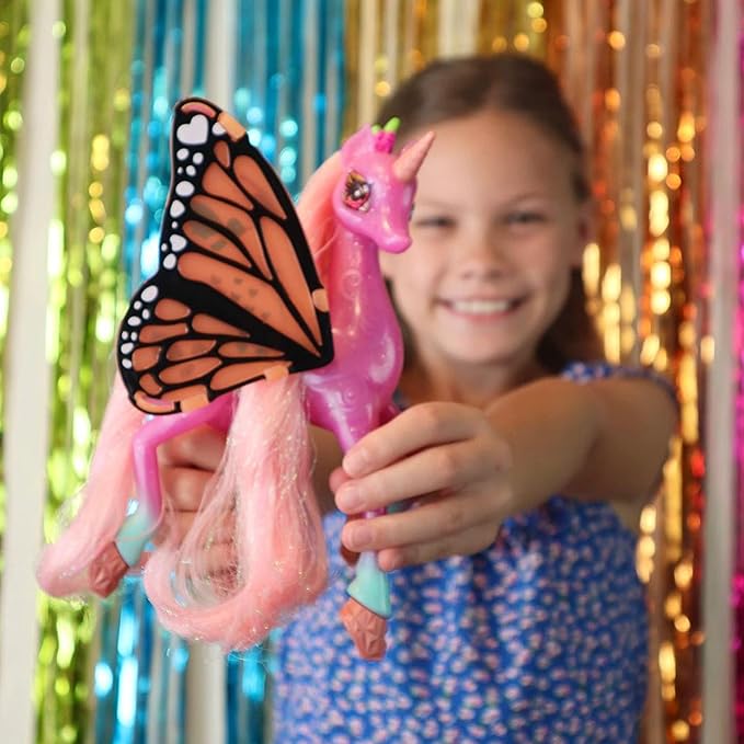 Shimmercorns Sparkle Makeover Shimmercorn, Fern, Unicorn, Girls Activity Set, 11 Pieces, Kids Toys for Ages 3 Up by Just Play