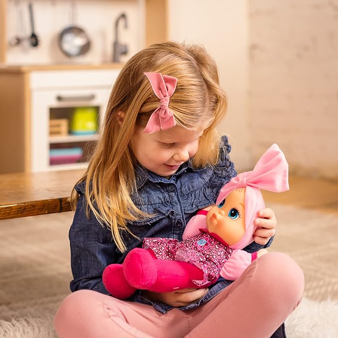 Baby's First Soft & Cuddly Baby Kisses Doll - Dressed in Print Top and Leggings - Press her Tummy for a Sweet Kisses Sounds and Says I Love You