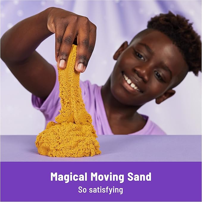 Kinetic Sand, Mermaid Crystal Playset, Over 1lb of Play Sand, Gold Shimmer Sand, Storage and Tools, Sensory Toys for Kids Ages 3 and up