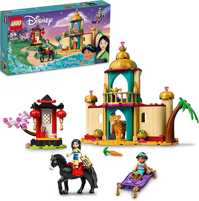 LEGO® Disney Jasmine and Mulan’s Adventure 43208 Building Kit; A Fun Princess Construction Toy for Kids Aged 5+