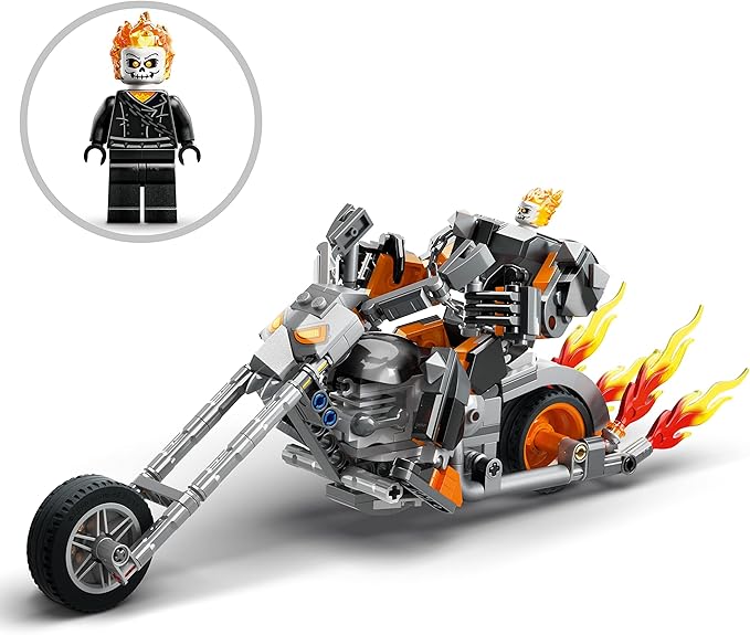 LEGO Marvel Ghost Rider Mech & Bike Building Toy for Boys & Girls Ages 7+ - Marvel Superhero Toy W/Movable Action Figure - Gift for Kids & Fans - 76245
