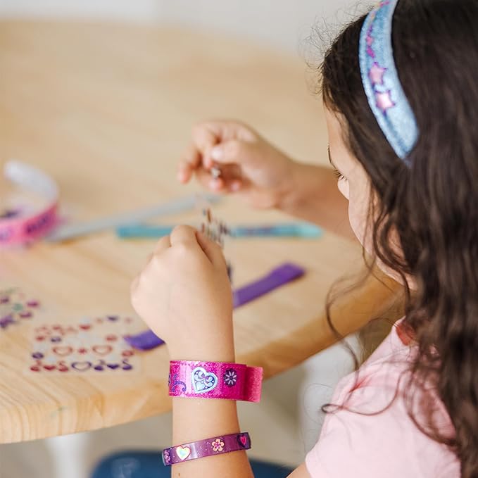 Melissa & Doug Design-Your-Own Jewelry-Making Kits - Bangles, Headbands, and Bracelets - DIY , Decorate With Stickers, Crafting Set For Kids Ages 4+