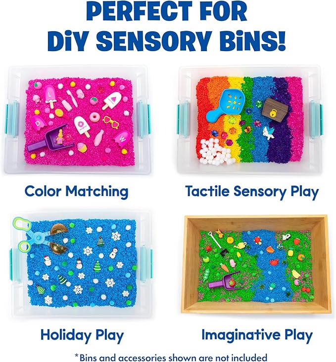 Educational Insights Playfoam Pluffle for Sensory Bins 4-Pack, Green, Blue, Pink & Black