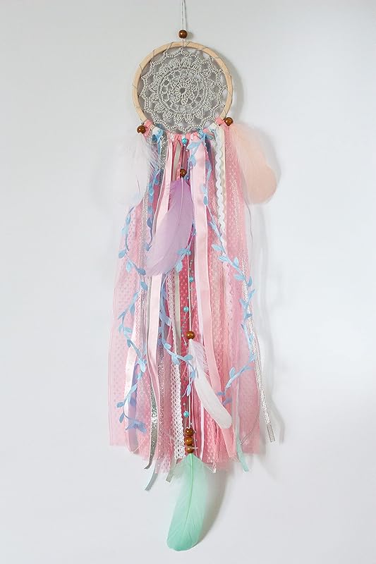 DIY Dreamcatcher Kit Boho Kids Craft Kit Doily Dream Catcher 4.8`/12 cm diameter Birthday Party Activity Crafting Set Stocking Stuffer Christmas Gift