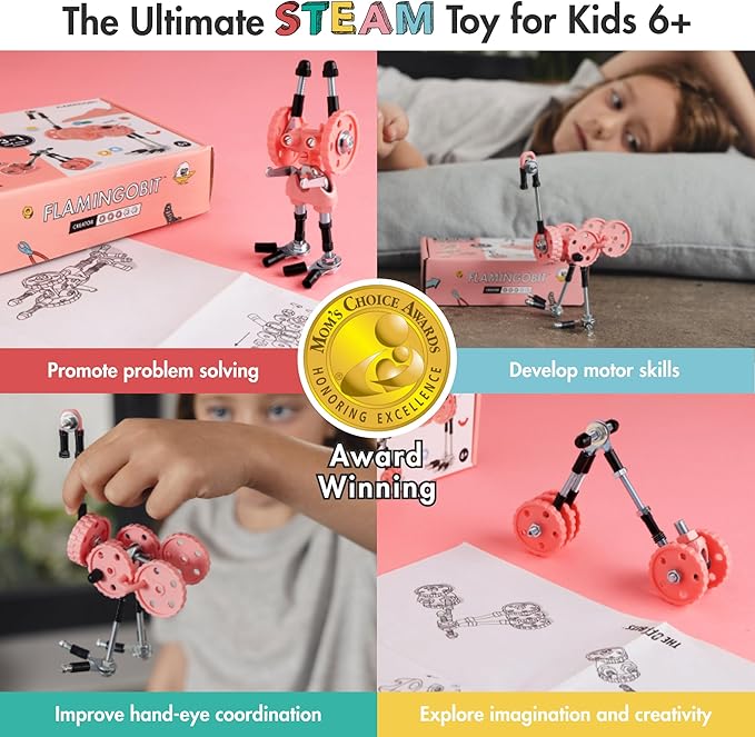Stem Building Toys, Educational Build Your Own Robot Toy for Kids Age 6 7 8 9+ Year Old Boys and Girls, Animal Stem Toys Engineering Kit, Construction Toys Steam Gift - Flamingo