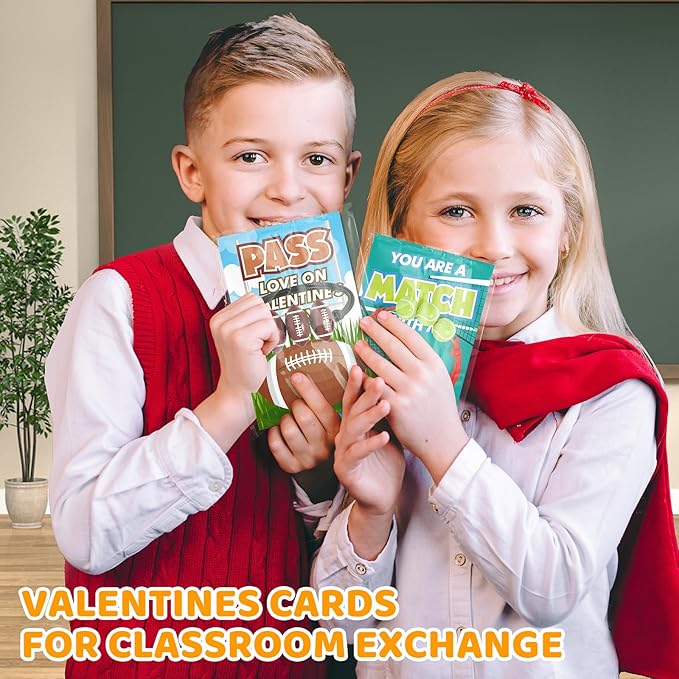 SpringFlower 24 Pack Valentines Day Cards For Kids, Valentine Day Gifts With Adjustable Sports Bracelets Toys, Valentine's Party Favors Prizes Valentine Kids Classroom Exchange