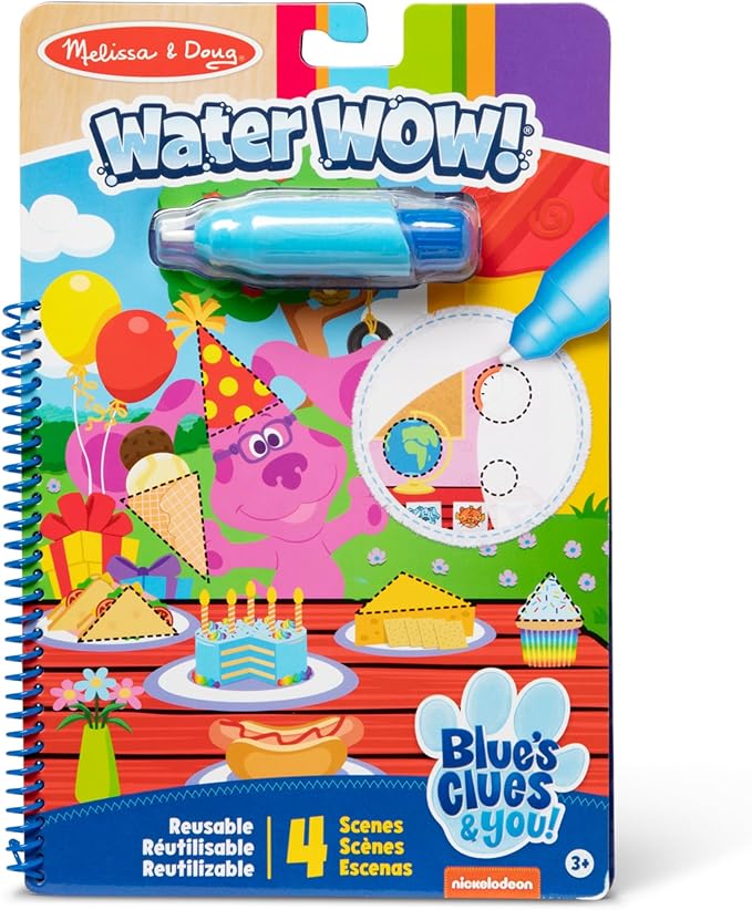 Melissa & Doug Blues Clues & You! Water Wow!! Shapes Water Reveal Travel Book | Activity Pad | 3+ | Gift for Boy or Girl