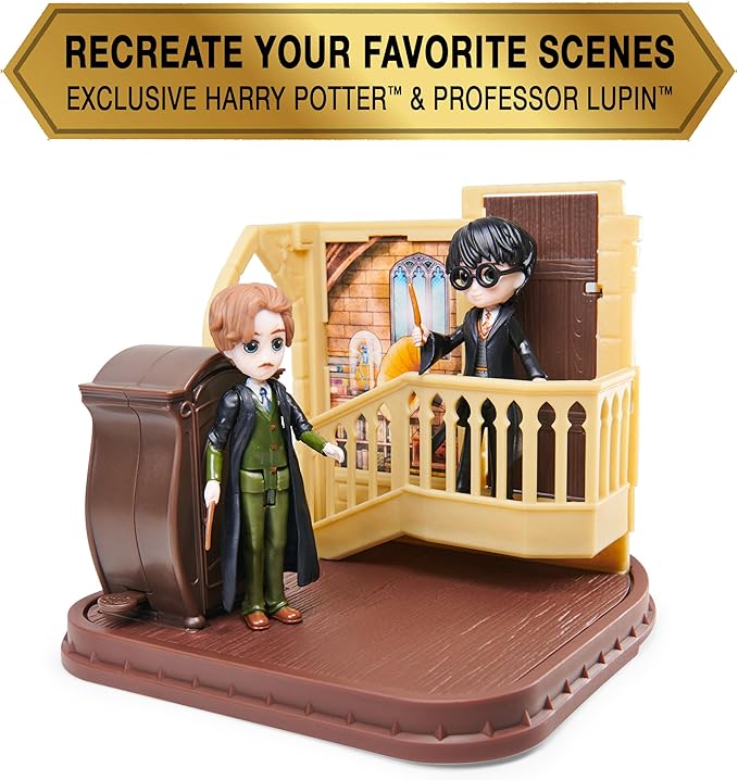 Wizarding World Harry Potter, Magical Minis Defense Against the Dark Arts Playset with 2 Exclusive Figures, 5 Accessories, Kids Toys for Ages 6 and up