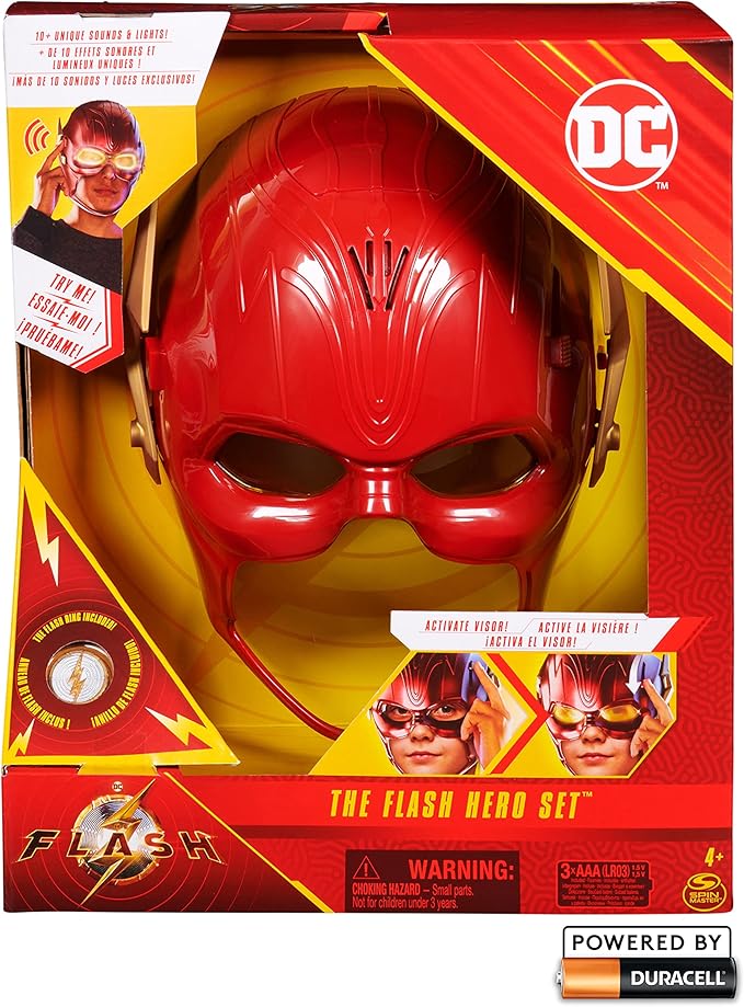 DC Comics, The Flash Hero Set, Iconic Mask with Visor and Ring, 10+ Unique