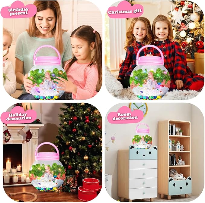 HONGID Unicorn Terrarium Crafts Kit for Girls - Unicorn Craft Kit for Kids,Unicorn Toys for Girls,Kids Christmas Girls Gifts for Teen Girls Age 3+
