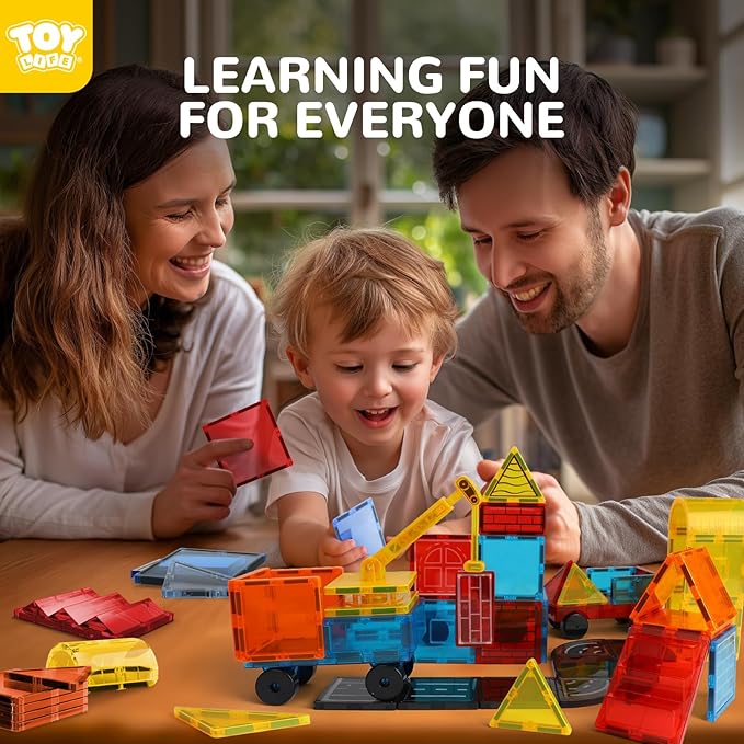 TOY Life Magnetic Tiles for Kids Ages 3-5, Building Toys for Kid Age 4-8, Magnet Construction Tile for Toddler 1-3, Kid Preschool Toys 45 Pcs