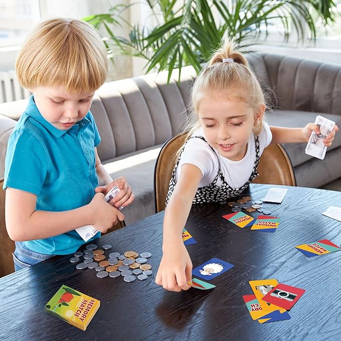 Card Games for Kids Toddlers,Go Fish,Old Maid,Slap Jack and Memory Match,4 Decks in 1 Pack,Fun Educational Gard Games for Family Game Night Table Games,Great Easter Basket Stuffers and Gifts