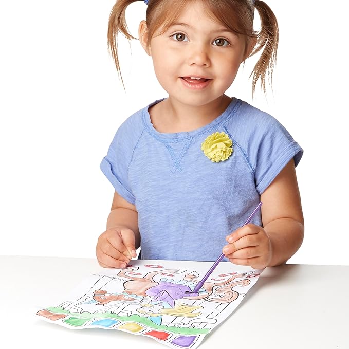 Melissa & Doug Paint With Water - Princess, 20 Perforated Pages With Spillproof Palettes