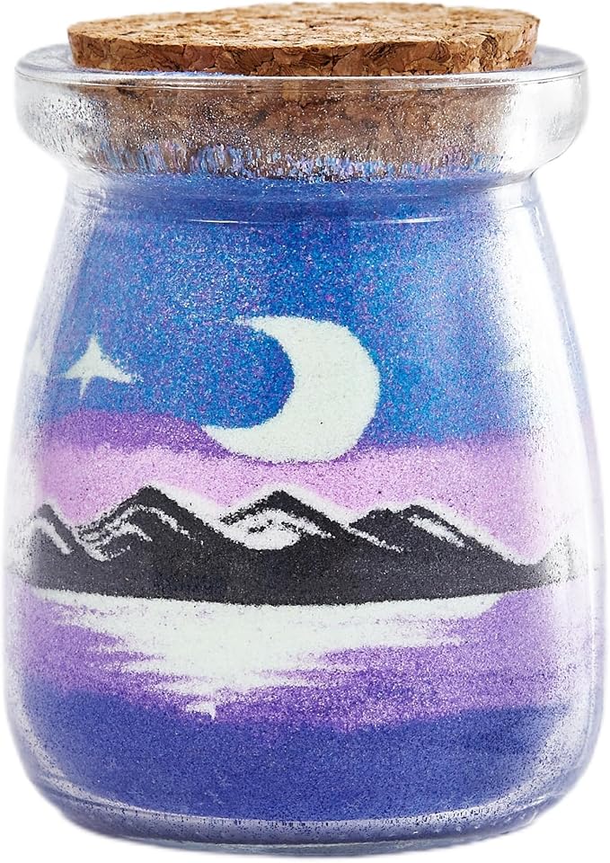 YUANLUGV Sand Art Bottles, Colored Sand with Luminous Sand Art Crafts Gift for Kids, Elegant and Exquisite Sand Art Craft Bottle，Gifts for Girls Boys Kids Women Birthday (A)