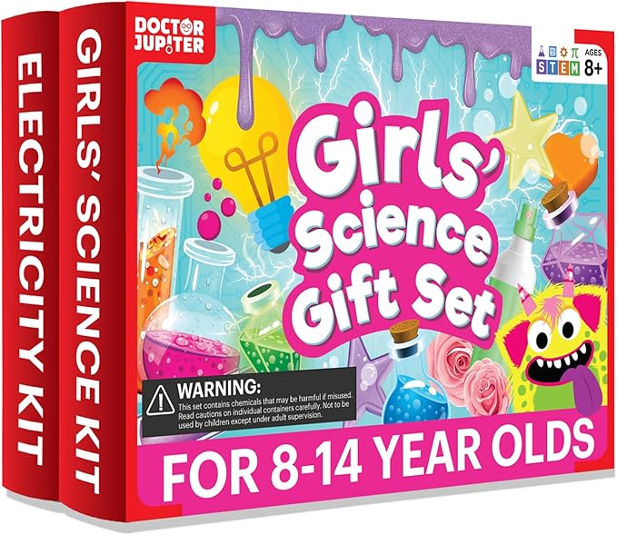 Doctor Jupiter Girls’ Science Gift Set for Ages 8+ | Set of Girls' Ultimate Science Kit & Electricity Kit | Birthday Gift Ideas for 8-9-10-11-12-13-14 Year Old Girls | STEM Learning & Education Toys