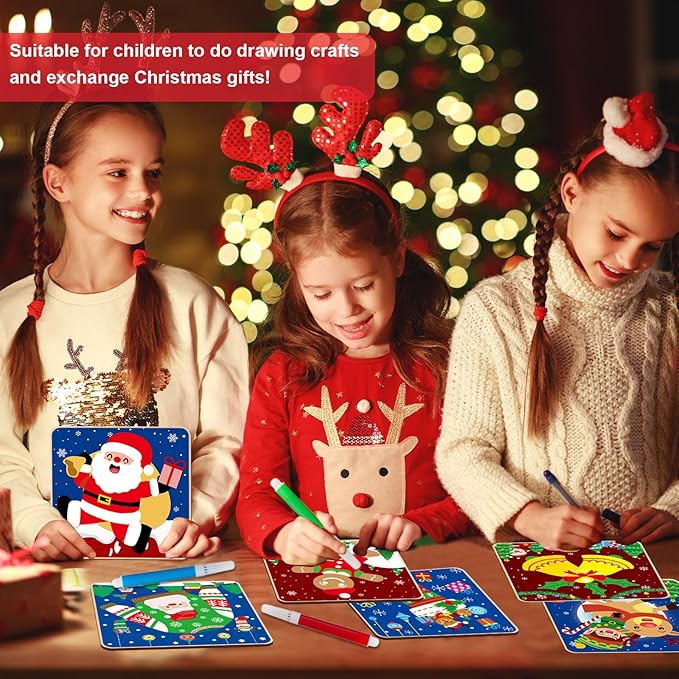 8 Pack Christmas Wooden Puzzles for Toddlers Christmas Puzzles Coloring Craft Kits for Kids Christmas Stocking Stuffers Crafts Toys Winter Xmas Party Favors Gifts Educational Jigsaw Puzzle