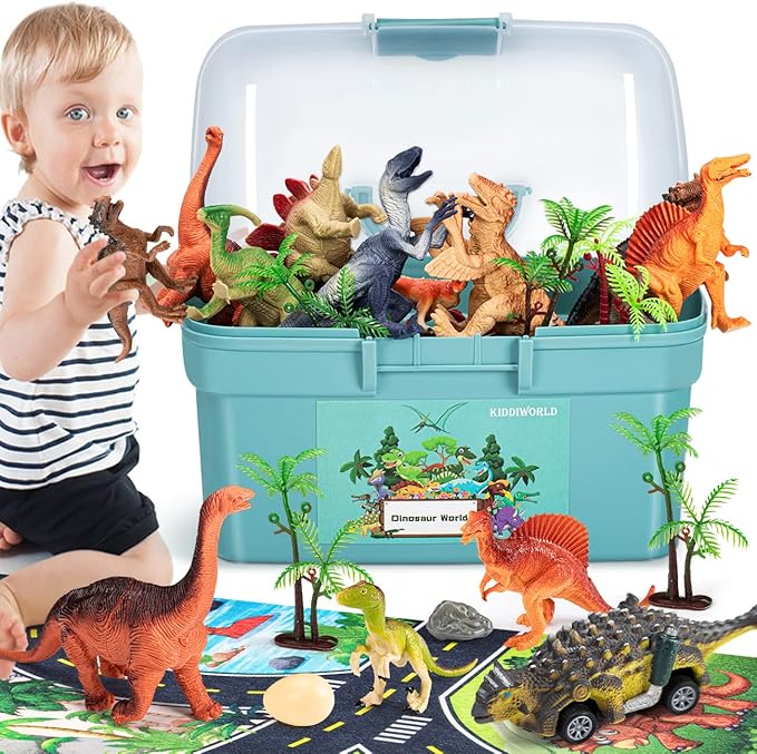 Dinosaur Toys for 3 4 5 Year Old Boys Gifts, Dinosaurs Toys for Kids 3-5-7, Dino Figures Activity Play Mat Christmas Birthday Gifts for Girls Toddler Toys Age 2-4