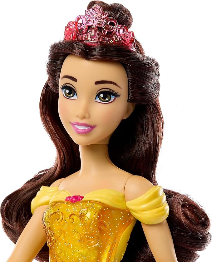 Mattel Disney Princess Toys, Belle Fashion Doll, Sparkling Look with Tiara Accessory, Inspired by the Beauty & the Beast Movie