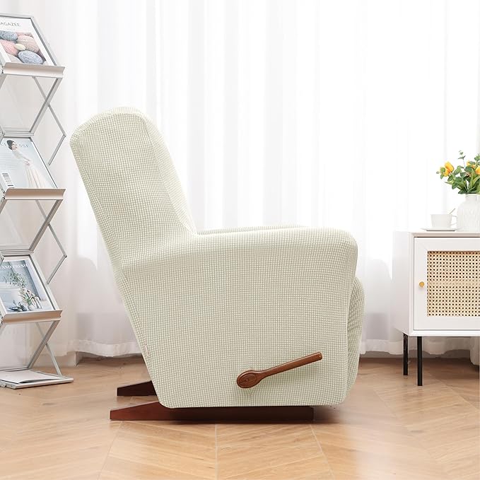 KEKUOU Recliner Chair Covers Lazy Boy Recliner Covers Stretch Couch Cover Slipcovers 1 Piece Furniture Protector with Elastic Bottom for Dog,Kids.(Recliner, Beige)