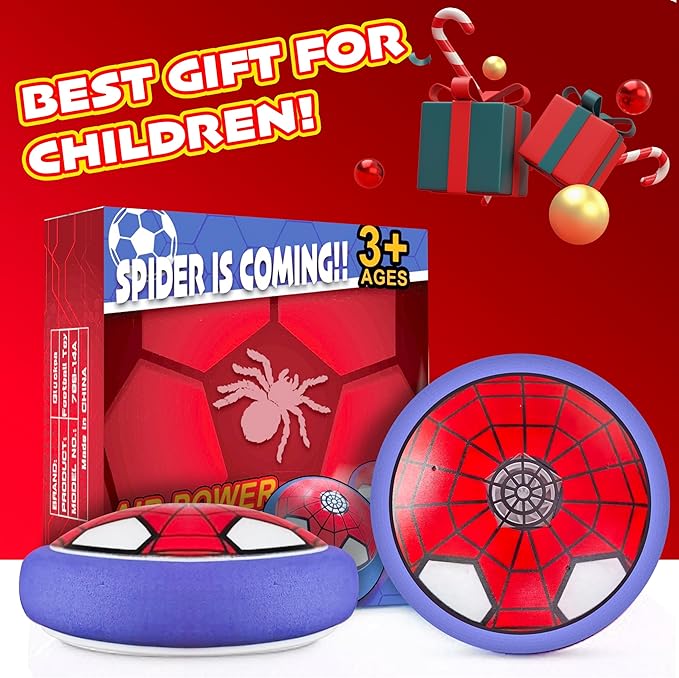 Hover Soccer Ball Indoor Toys,Boy Toys Gifts for Ages 4 5 6 7 8 10 12 Years Old,Air Floating Soccer Toy with LED Lights Foam Bumper,Kids Soccer Toys Birthday Gifts for Boys Girls (1 Pack)