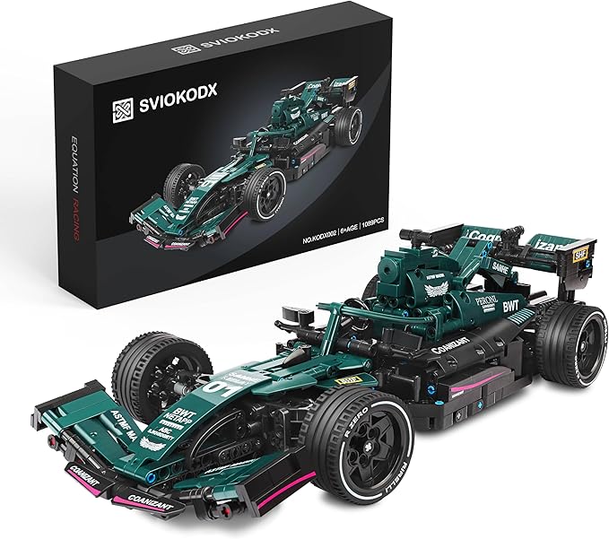 F1 Racing car technic Building Sets,Formula 1 Model Cars ，1：12 MOC Sports car Building Blocks,Collectible Kits for Kids 8+ and Adults （Green）(1089 Pieces Bricks)