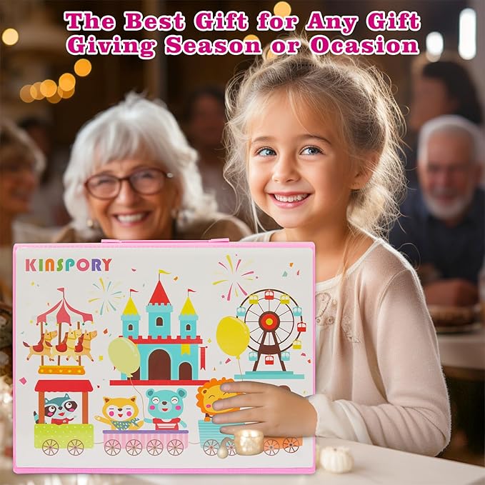 KINSPORY Art Supplies, 290 Pack Art Sets Crafts Drawing Coloring kit, Double-Side Trifold Easel, Oil Pastels, Crayons, Colored Pencils, Creative Gift for Beginners Artists Girls Boys Kids (Pink)