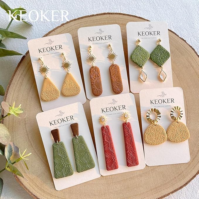 KEOKER Polymer Clay Texture Sheets Set, Works with Boho Polymer Clay Cutter, The Same Effect as Polymer Clay Texture Roller, Boho Texture Sheets for Polymer Clay (1-3)