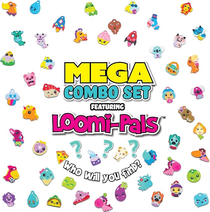 Rainbow Loom® Loomi-Pals™ MEGA Set, Features 60 Cute Assorted LP Charms, The New RL2.0, Happy Looms, Hooks, Alpha & Pony Beads, 5600 Colorful Bands All in a Carrying Case for Boys and Girls 7+