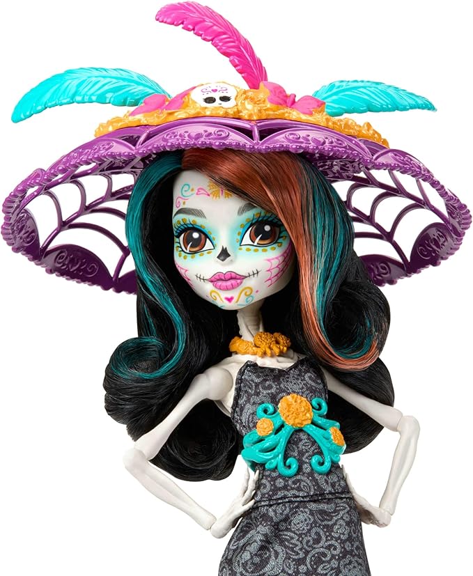 Monster High Doll, Skelita Calaveras Día De Muertos 2024 Howliday Collectible with La Catrina Hat, Papel Picado Dress, and Displayable Packaging