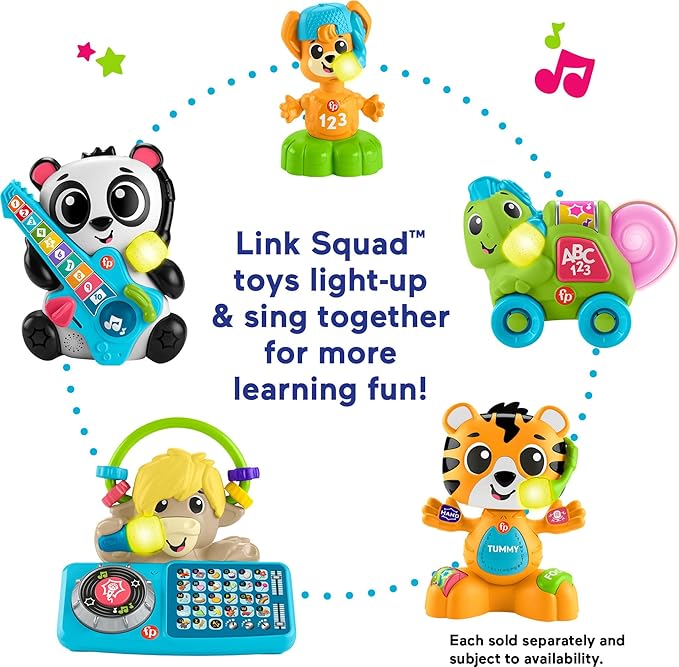 Fisher-Price Baby Learning Toy Link Squad A to Z Yak with Interactive Music & Lights for Ages 9+ Months, Compatible Only with Link Squad Items