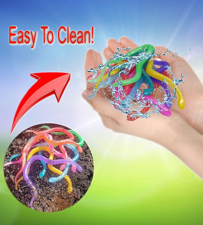 UpBrands 72 Stretchy Snakes Toys, Easter Egg Basket Stuffers, Pinata Filler, Small Classroom Prizes, Easter Egg Basket Stuffers, Pinata Filler, Small Classroom Prizes