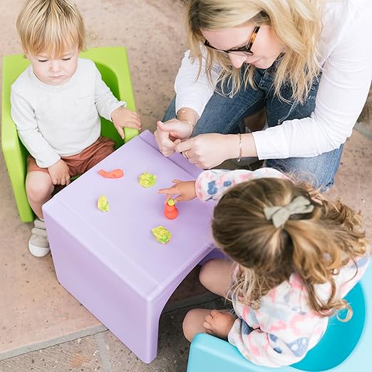 ECR4Kids Tri-Me 3-In-1 Cube Chair, Kids Furniture, Cyan